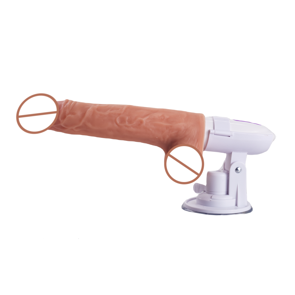 Consolador multi-función 4-en-1 con 145 ° ventosa rotativa