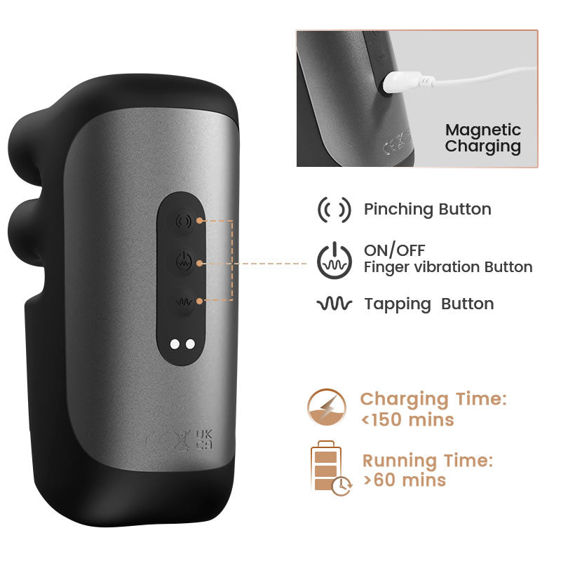 Dito automatico Pinchin & Beat per la terapia di massaggio Vibratore del pene