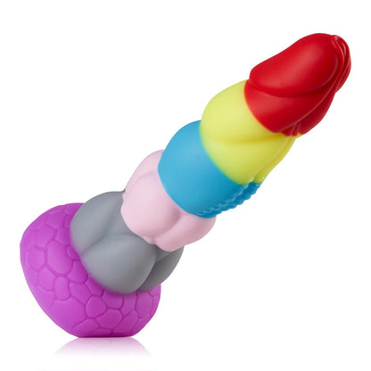 Regenboogdildo groot met zuignap