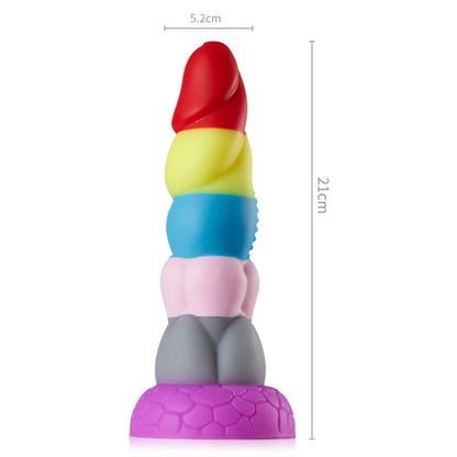 Dildo arcobaleno grande con ventosa