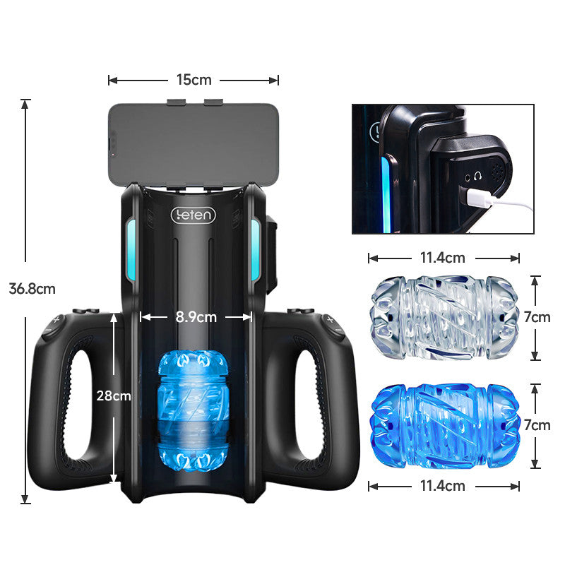 LETEN Masturbatore 10 urtando ad alta velocità con porta telefono